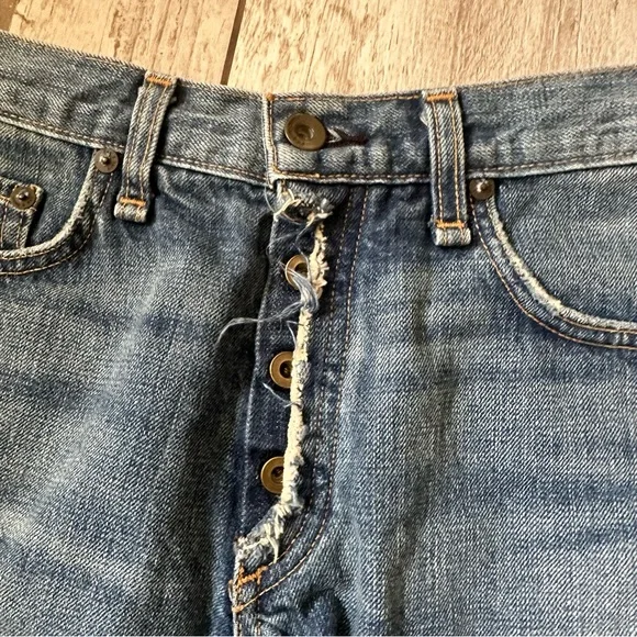 RAG & BONE blue ripped distressed mini denim jean shorts womens 27 - Picture 4 of 5